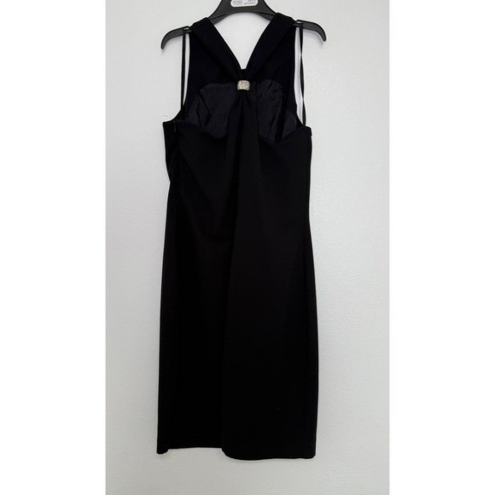 Jones‎ New York Black Dress Sleeveless Sheath Rhinestone Back Size 10
